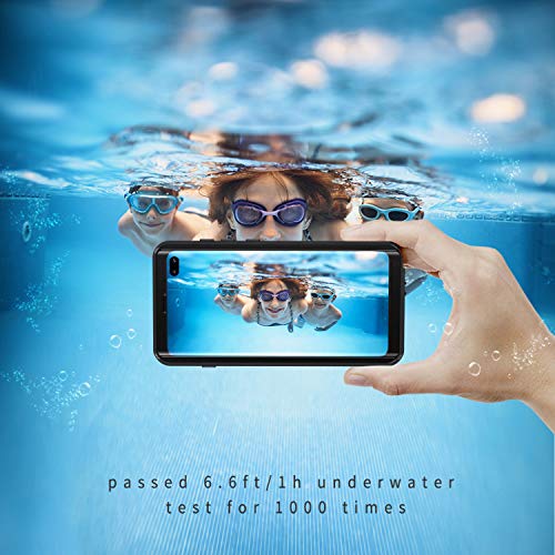 Lanhiem for Samsung Galaxy S10+ Plus Case, IP68 Waterproof Dustproof Case with Built-in Screen Protector, Rugged Full Body Shockproof Protective Cover for Galaxy S10 Plus (Black/Clear)