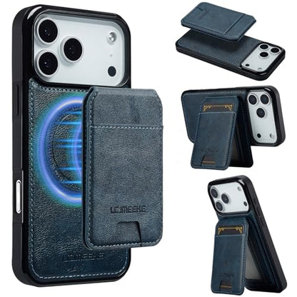 L3 2 in 1 Detachable Leather Wallet and Phone Cases Compatible with iPhone 17 Pro Max Case with Card Holder RFID Blocking, Compatible with Magsafe Charging 6.9 Kickstand (Blue, IP 17 Pro Max) - color: Blue, size: 6.9