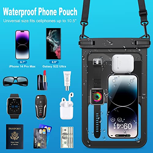HAISSKY Large Waterproof Phone Pouch Cellphone Dry Bag [2-Pack],Universal IPX8 Waterproof Phone Case Compatible with iPhone 16 15 14 Pro Max 13 12 11 XS XR 8 7,Galaxy S22/S21 Dry Bag - size: 8.5 inch, 2 Pack