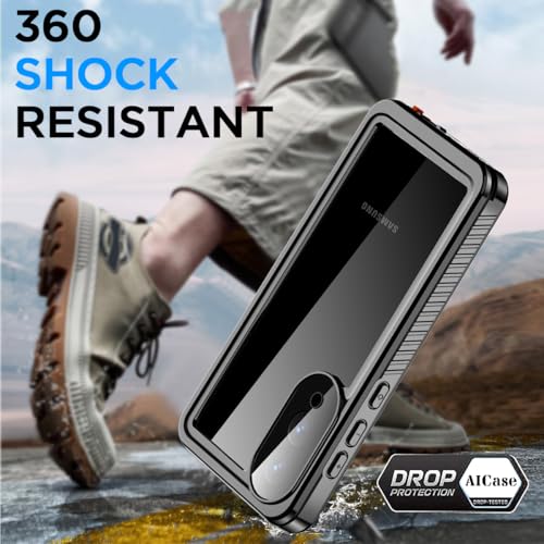 AICase for Samsung Galaxy S25 Edge Case Waterproof, Clear Water Proof Shockproof Snowproof Dustproof Full Body Rugged Transparent Underwater Phone Case with Lanyard Built-in Screen Protector - size: Galaxy S25 Edge