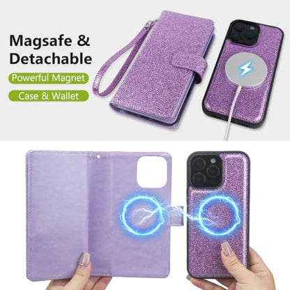 Varikke Wallet Case for iPhone 13 Pro Max Compatible with Magsafe, L-Purple - color: (Compatible with MagSafe) Light Purple, size: iPhone 13 Pro Max 6.7"
