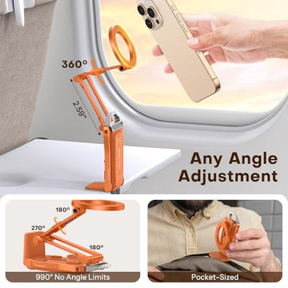 OMOTON TP02 360°Rotating Adjustable Aluminum for MagSafe Tripod, Orange - color: 4-Orange