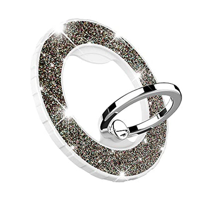 Magnetic Phone Ring Holder for magsafe, Glitter Magnetic Grip Compatible with iPhone 17 16 15 14 13 12 Pro max,Pro,Plus,Mini Mag Safe Pixel 10 Series,Adjustable Kickstand,Starlight - color: Glitter Starlight