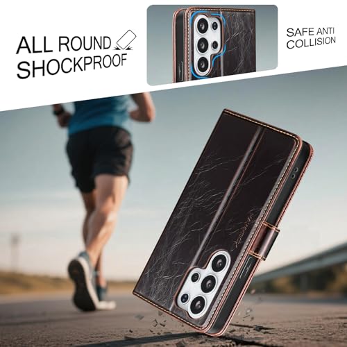 Compatible with Samsung Galaxy S26 Ultra Case Wallet with Card Holder [4 Card Slot] Women Men,RFID Blocking PU Leather Phone Case Flip Protector Cover Credit Card Slot Kickstand,Coffee - color: Coffee-U1, size: Samsung Galaxy S26 Ultra - 6.9"