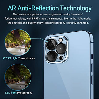 ivoler Camera Lens Protector for iPhone 13 Pro Max 6.7"/13 Pro 6.1", 4 Pack - size: iPhone 13 Pro Max 6.7”/13 Pro 6.1”