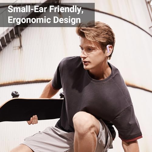 Open Ear Headphones Sport Ear-Buds,Wireless Earbuds Bluetooth Ear Buds in Ear Headphones with Earhooks, Stereo Deep Bass,Lightweight inear Earphones with Mic for iPhone Android Phone - color: Purple