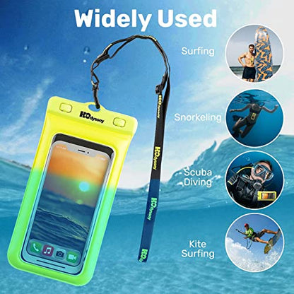H2ODYSSEY Waterproof Phone Case and Lanyard - Excellent Waterproof Protection - Floats in The Water -Lanyard for Beach Kayak Travel - Universal Size - Yellow - color: Yellow