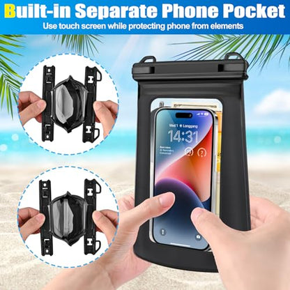 Waterproof Phone Pouch for Phone, Floating Large Capacity Dry Bag Stores Sunscreen, Sunglasses, Waterproof Bag for Beach, Swimming, Kayaking for iPhone 16 15 14 11 Pro Max & Galaxy S24 S21