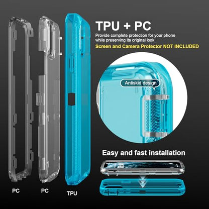 Follaroma for iPhone 11 Pro Max Case, Shockproof, Crystal Blue | Heavy Duty Shockproof Protection Phone Cases, Anti-Drop, Military Grade Dual Layer Transparent Rugged Protective Cover, 6.5" - color: Blue, size: iPhone 11 Pro Max 6.5‘’