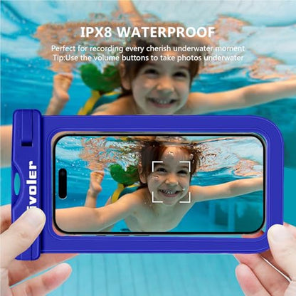 ivoler 2-Pack Waterproof Fanny Pack & Phone Pouch, Dry Bag for Passport, Phone & Wallet, Floating Waterproof Phone Case for Beach, Swimming, Kayaking, Boating, Cruise Essentials & Travel Royal Blue - color: Royal Blue