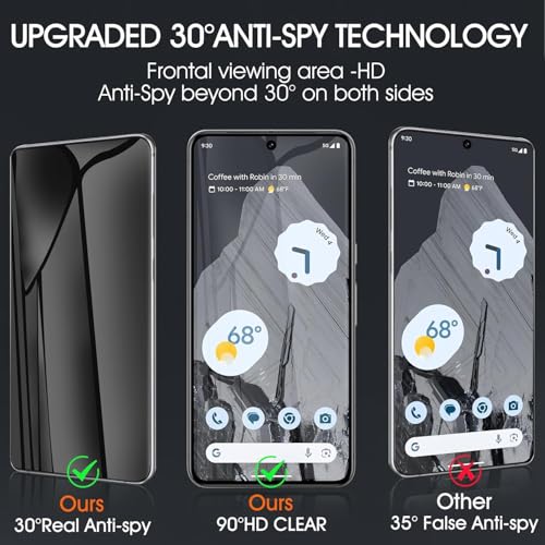 3 Pack TPU Privacy Screen Protector for Google Pixel 9A 6.3" - size: Google Pixel 9A