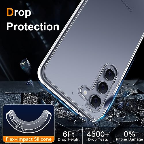 Silicone Clear for Samsung Galaxy S23 Fe Case,Thin with Comfort Grip | Soft Slim-Fit TPU Galaxy S23 Fe Phone Cover,Non-Slip,Shockproof Protection,Scrath-Resistant - size: s23 fe case