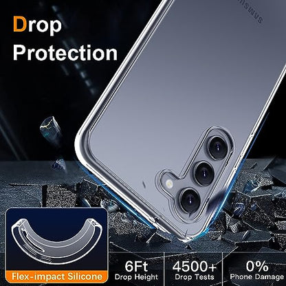 Silicone Clear for Samsung Galaxy S23 Fe Case,Thin with Comfort Grip | Soft Slim-Fit TPU Galaxy S23 Fe Phone Cover,Non-Slip,Shockproof Protection,Scrath-Resistant - size: s23 fe case