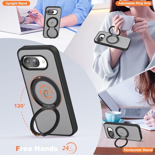 Compatible with Google Pixel 9a Case with Stand 6.3",Black - color: Black, size: Google Pixel 9a