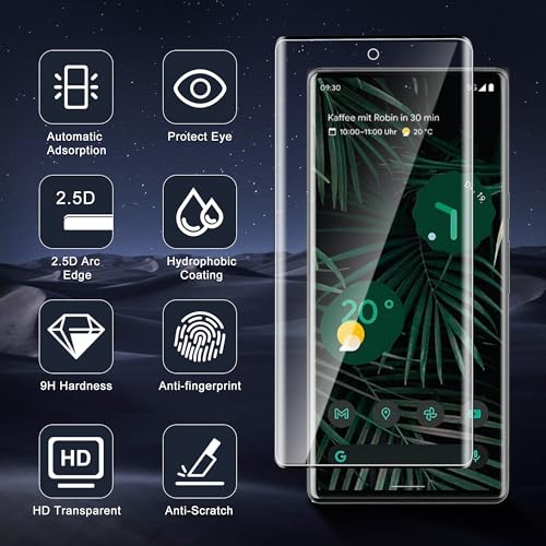3 Pack for Google Pixel 6 Pro Screen Protector, 9H Tempered Glass Full Coverage, Case Friendly, HD Clear, Anti-Scratch, Fingerprint Compatible, Bubble-Free for Pixel 6 Pro 5G 6.7” - size: 6.7 Inch-Pixel 6 Pro