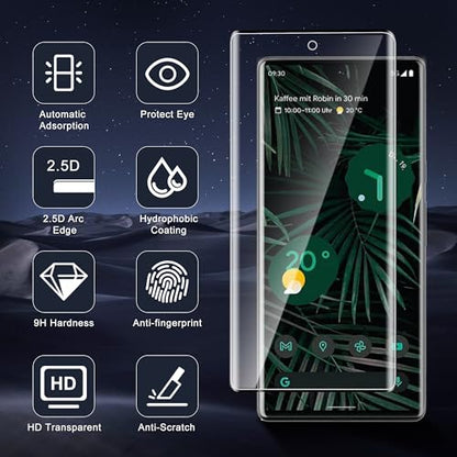 3 Pack for Google Pixel 6 Pro Screen Protector, 9H Tempered Glass Full Coverage, Case Friendly, HD Clear, Anti-Scratch, Fingerprint Compatible, Bubble-Free for Pixel 6 Pro 5G 6.7” - size: 6.7 Inch-Pixel 6 Pro