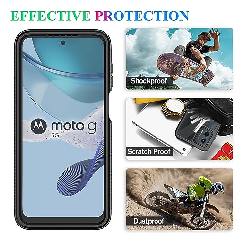 Compatible with Moto G 5G 2023 Case, Moto G Power 5G 2023 Case, Built in Screen Protector Full Body Shockproof Slim Fit Bumper Protective Phone Cover for Men Women-Black - size: Moto G 5G 2023