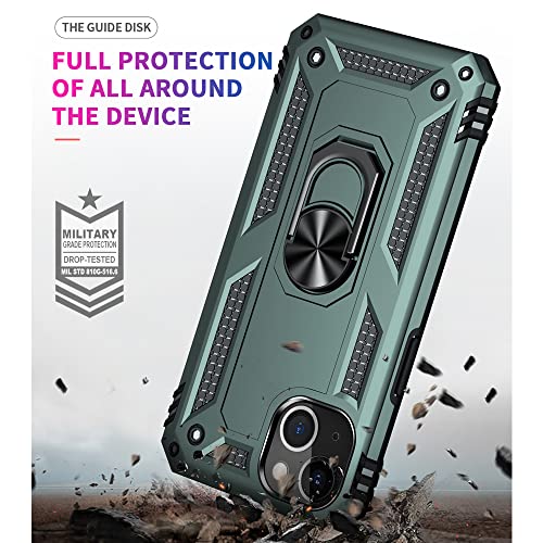 iPhone 13 Case - Military Grade, 16ft Drop Tested, Ring Shockproof, Dark Green - color: Dark Green, size: iphone 13