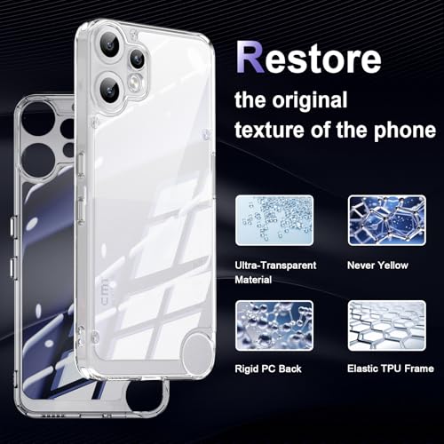 Case for Nothing CMF Phone 2 Pro, Military Grade Drop Protection Phone Case, Yellowing Resistant, Anti-Scratch Hard PC Back, Shockproof Hard Ultra-Thin Protective Cover, Clear - size: Nothing CMF Phone 2 Pro