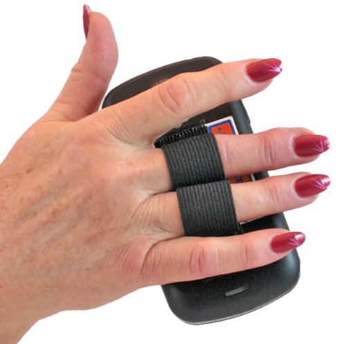 LAZY-HANDS 2-Loop Phone Grip - FITS Most - Black - color: Black - Fits Most