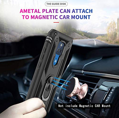 LeYi for Moto G Play 2021 Case: Heavy Duty Shockproof and Stand Black - color: Black, size: 6.5 inch (G Play 2021)