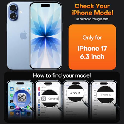 TAURI for iPhone 17 Case, Anti-Yellowing with Screen Protector, Military-Grade Protection Shockproof Slim Phone Case for iPhone 17, Star Blue - color: E-Blue Star