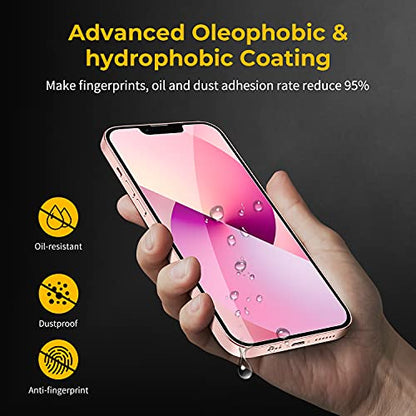 UNBREAKcable 3-Pack Screen Protector for iPhone 13/13 Pro Tempered Glass | Shatterproof, Easy Install, 9H Hardness, 99.99% HD Clear, Bubble-Free, Anti-Fingerprint, Scratch Resistant, Case Friendly - size: iPhone 13/13 Pro