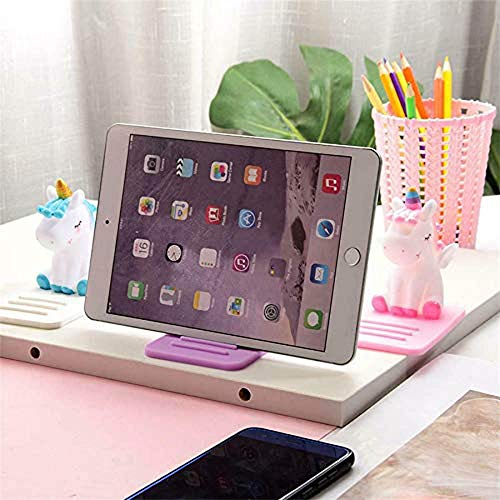 ZOSTLAND Kawaii Unicorn Fly Horse Pegasus Pony Phone Holder Adjustable Stand Lovely Desktop Phone Stand,Creative Cartoon Multi-Function Desk Phone Stand, Smartphone Dock iPad Tablet (Unicorn Pink)