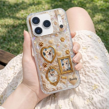 Our Furry Friend Forever, Personalized Clear Phone Case, Gift for Dog Lovers Custom Pet Dog Cat Name Breed Protective Cover Accessories Unique Birthday for Women Men Mom Dad