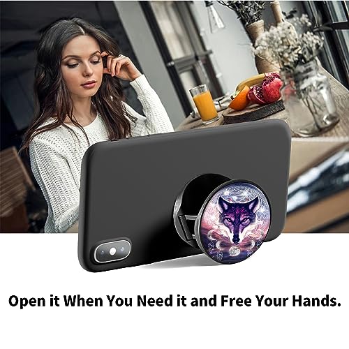 2 Pack Cell Phone Grip with Expanding Kickstand, Dream Catcher Wolf - color: Dream Catcher Wolf