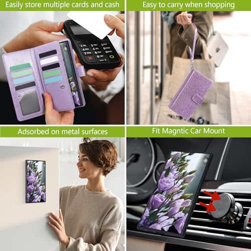 Varikke for Galaxy S25 Ultra Wallet Case Magnetic Detachable, Light Purple - color: Light Purple, size: Galaxy S25 Ultra 6.9"