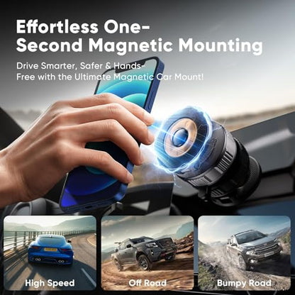 Car Phone Holder for Magsafe [120+LBS Strong Suction & 2800gf Magnetic] | 360° Adjustable Car Phone Mount, Phone Holders for Your Car for iPhone 17 Pro Max 16 15 14 13 12 Air
