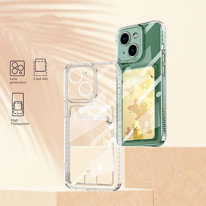 Compatible with iPhone Air Case with Card Holder, Clear Card Slot case, Ultra-Thin, Soft, Shockproof, Credit Card Protective Cover - size: iPhone Air