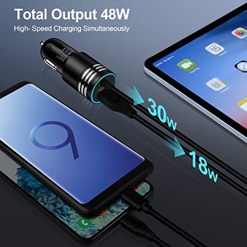 Type C Car Charger Adapter Plug USB C 48W USB Charger+USB C Cable Fast Charging Compatible for Motorola Razr/Razr+/Razr 40 50 Ultra/Edge 2024/Edge+/Edge 5G UW/G Power/G Stylus 5G 2024/5G 2024/G Play