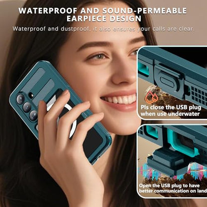 Waterproof Phone Case for Samsung Galaxy S26 Protective Teal - color: Teal, size: Samsung Galaxy S26