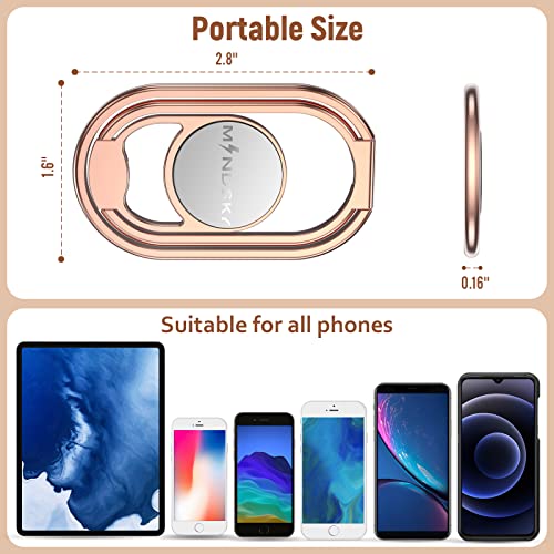 Phone Ring Holder Finger Kickstand 360°Rotation Cellphone Back Grip Foldable Cell Phone Stand for Desk Compatible with iPhone iPad Smartphones Tablets (Hollow Rosegold) - color: Hollow RoseGold