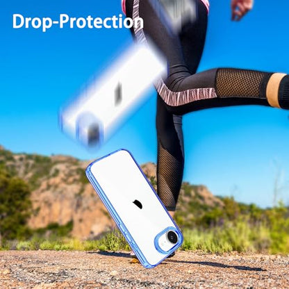 JJGoo for iPhone 17e Case and for iPhone 16e Case Clear, Transparent Shockproof Hard PC Back Protective Cover Bumper Phone Case for iPhone 16e / 17e - color: Dark Blue