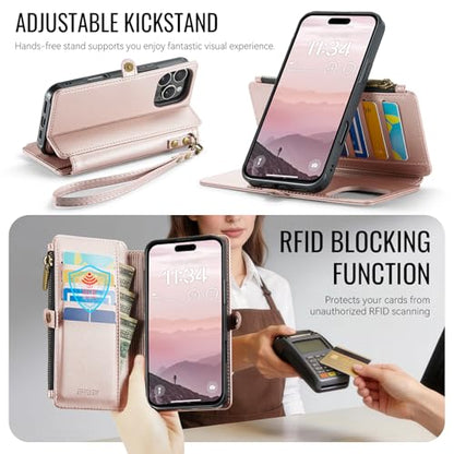 for iPhone 16 Pro Max - Phone Case Wallet Magnetic, Champagne Gold - color: Champagne Gold, size: iPhone 16 Pro Max