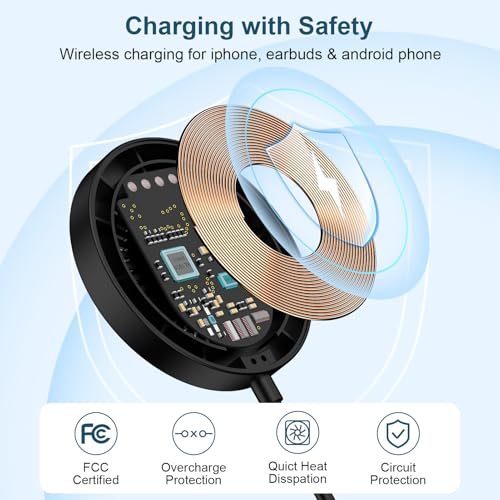Wireless Charger Samsung Magnetic Wireless Phone Charger Fast Charging Pad - color: Blackj