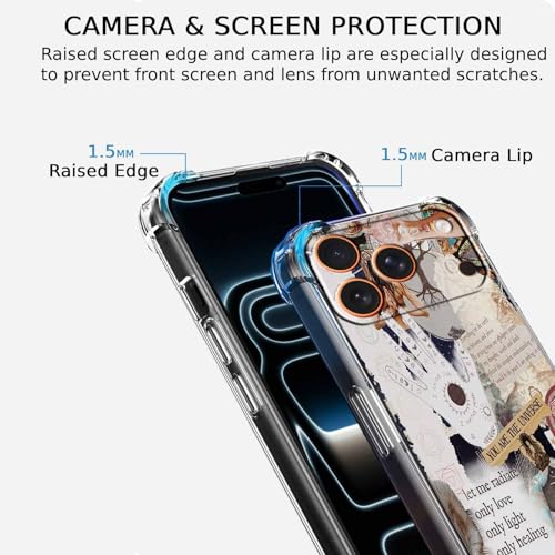 Case for iPhone 17 Pro with Aesthetic Beige Desgin,Spiritual Hippie Quotes Collage,Clear Soft TPU Bumper Phone Cover,6.3"(Beige,17Pro) - color: Beige, size: iPhone 17 Pro