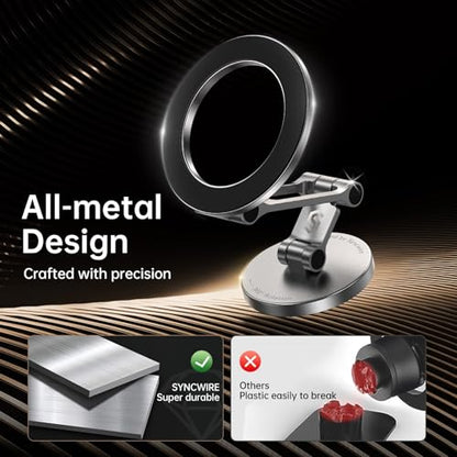 Syncwire Fits MagSafe Car Mount Magnetic Phone Holder for Dash and Tesla - color: Titanium Silver