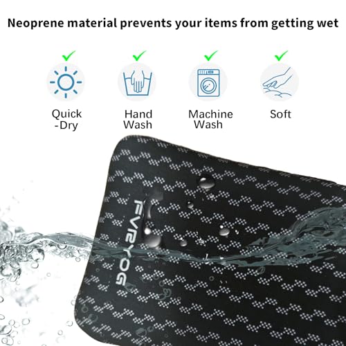Neoprene Phone Sleeve Pouch Case Bag for Men Women w/Crossbody Strap/Neck Lanyard for iPhone 17/16/15/14 Pro Max, Samsung S25，Pixel 10 - color: Black with Zigzag