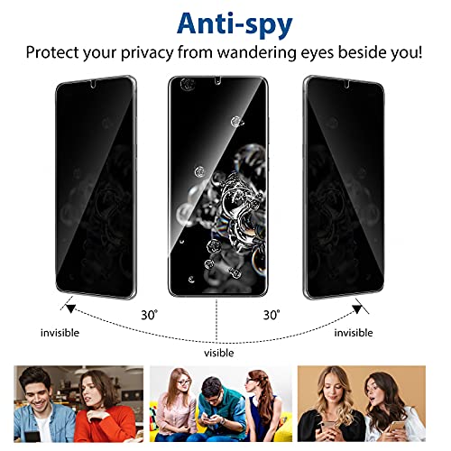 [2 Pack Compatible with Samsung Galaxy S20 Ultra 5G 6.9-inch Privacy Screen Protector, Anti-Spy Flexible TPU Film, Support Fingerprint Unlock, Easy Installation, Full Coverage, Bubble Free