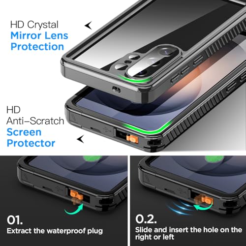 AICase for Samsung Galaxy S26 Ultra Case Waterproof, Clear Water Proof Shockproof Snowproof Dustproof Full Body Rugged Transparent Underwater Phone Case for Galaxy S26 Ultra Built-in Screen Protector - size: S26 ULTRA