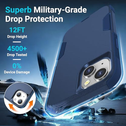 jaroco Magnetic for iPhone 13&14&15 Case Heavy Duty Rugged Dual-Layer Blue - color: Blue, size: iPhone 13&14&15