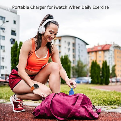 Portable Charger for Apple Watch,Travel Keychain iWatch Wireless Power Bank - color: Blue