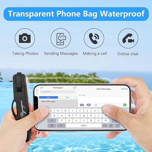 Rynapac IPX8 Waterproof Phone Pouch - 8.5in, 2 Pack Waterproof Phone Case for iPhone 17 16 15 Pro Max, Galaxy S26 S25 Ultra, Cellphone Dry Bag with Lanyard for Beach Vacation Travel Cruise Essentials - color: [Black + Black] Waterproof Phone Pouch