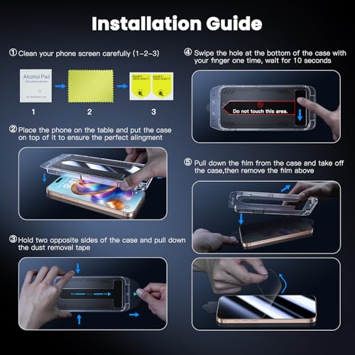 Uyiton for iPhone 16 Pro Privacy Screen Protector UnBreak-Glass - size: iPhone 16 Pro - 6.3 inch