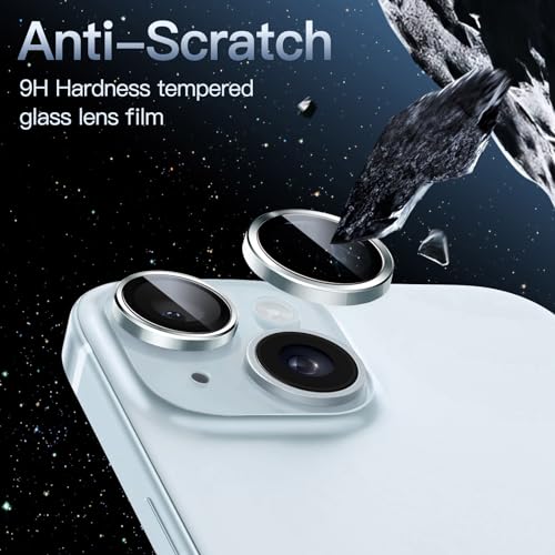 JETech Camera Lens Protector for iPhone 15/15 Plus, Blue, 1 Set - color: Blue