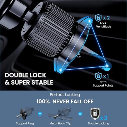 Car Phone Holder for Your Car [Thick Case Friendly] Automobile Accessories Air Vent 360 Degree Rotation [Super Stable] Dashboard Cell Phone Holder Fit for iPhone Android Smartphone - size: Small